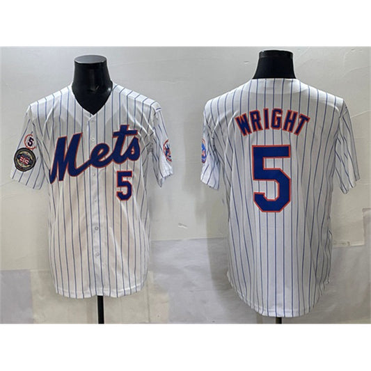 New York Mets #5 David Wright White RONA With Patch Stitched Jersey
