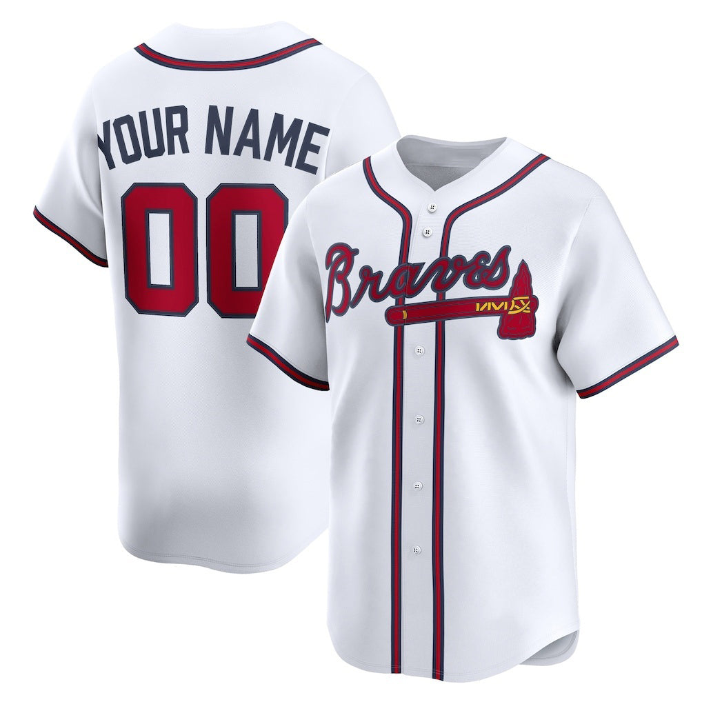 Custom Atlanta Braves White RONA Home Limited Jersey