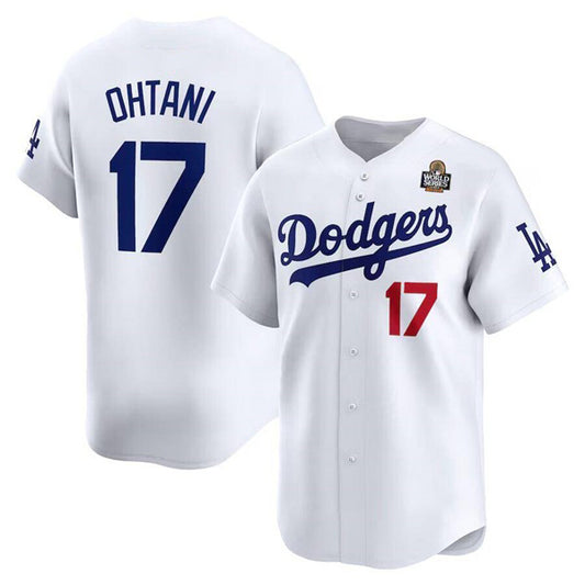 Los Angeles Dodgers #17 Shohei Ohtani White RONA 2024 World Series Home Limited Cool Base Stitched Jersey
