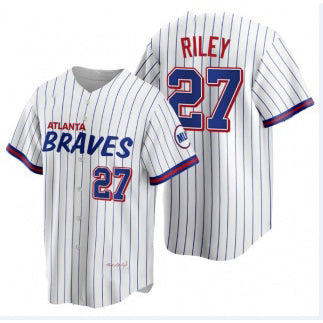Atlanta Braves #27 Austin Riley 2021 City Connect Stitched White RONA Jersey