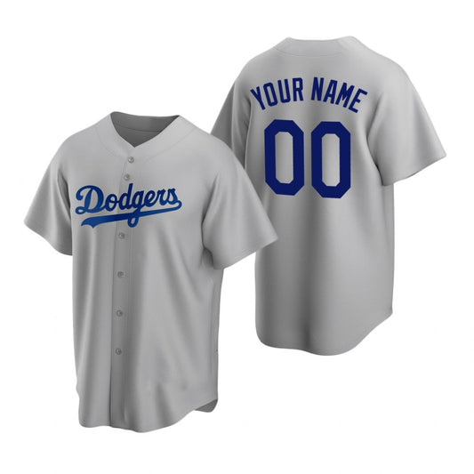 Custom Los Angeles Dodgers Gray RONA Stitched Cool Base Jersey