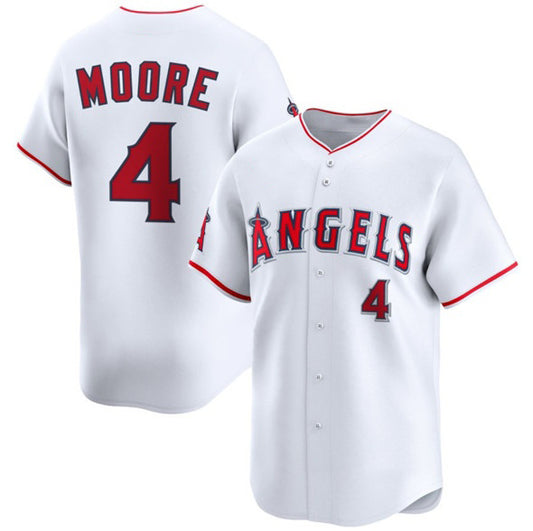 Los Angeles Angels #4 Christian Moore White RONA Home Limited Stitched Jersey