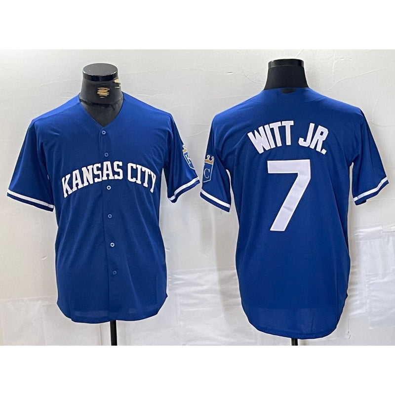 Kansas City Royals #7 Bobby Witt Jr Blue RONA Cool Base Stitched Jersey