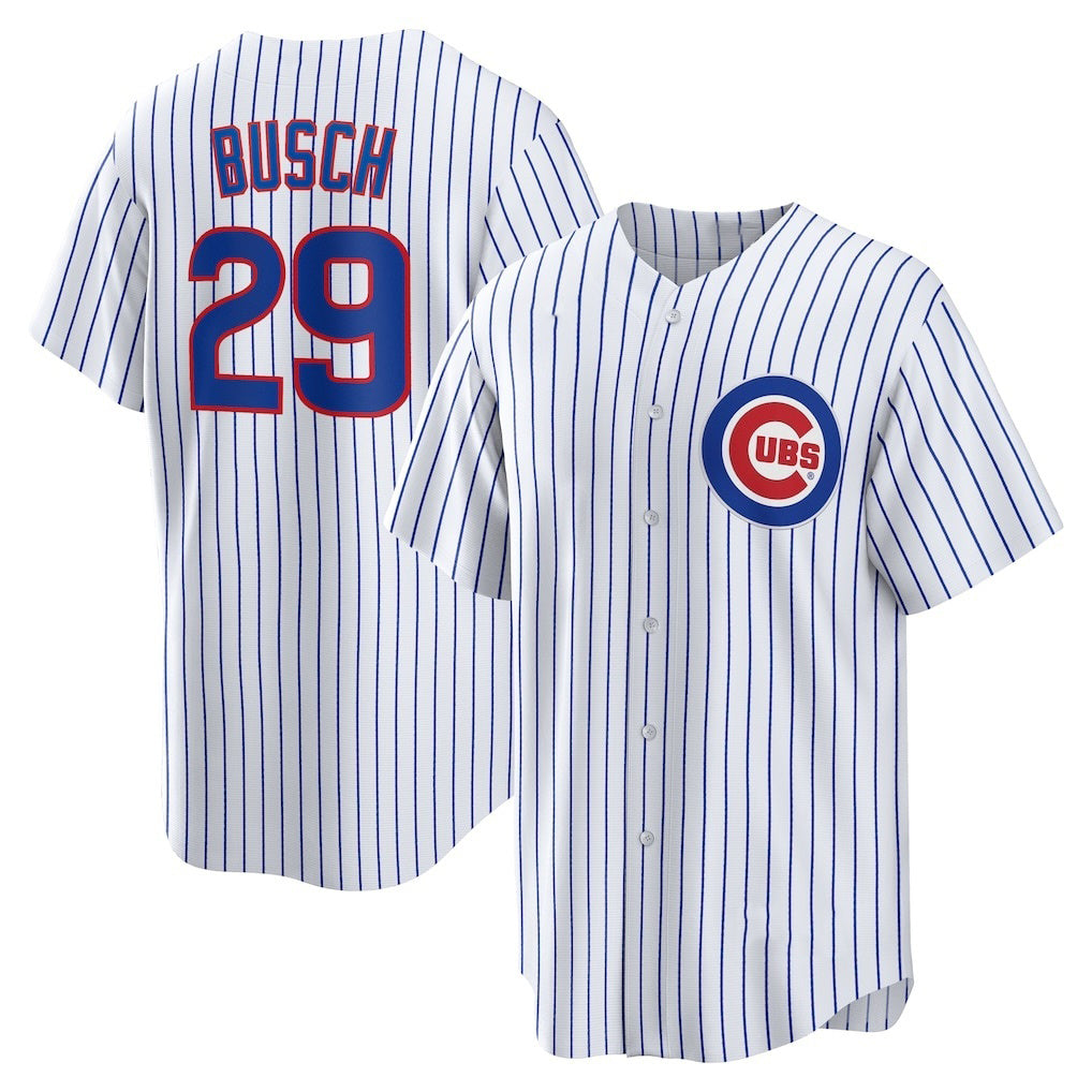 Chicago Cubs #29 Michael Busch White RONA Home Replica Jersey