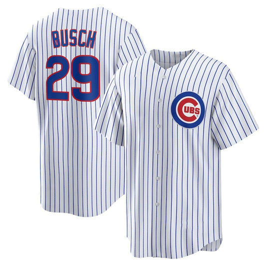 Chicago Cubs #29 Michael Busch White RONA Home Replica Jersey