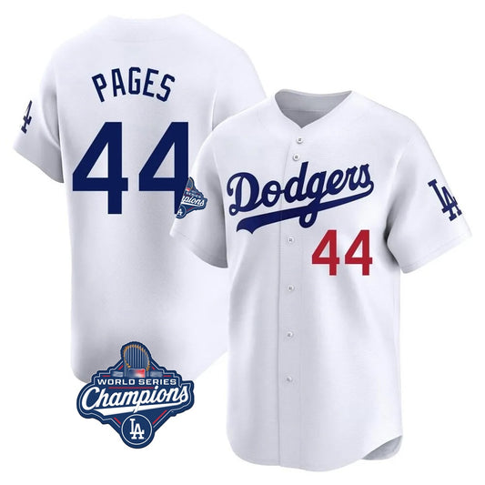 Los Angeles Dodgers #44 Andy Pages Player White RONA World Series Meet Limited Home Stitched Jerseys