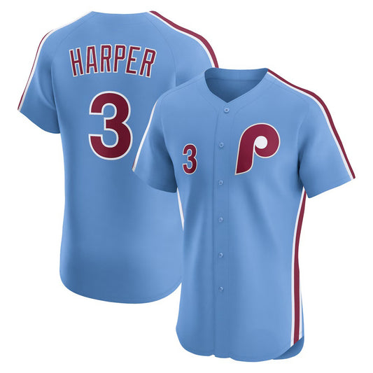 Philadelphia Phillies #3 Bryce Harper Light Blue RONA Alternate Elite Jersey