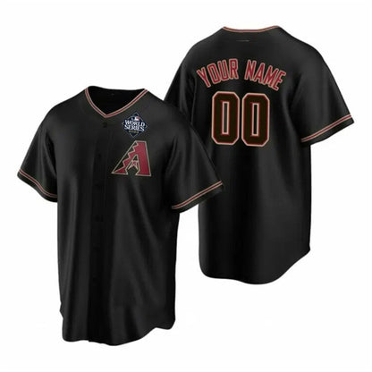 Custom Arizona Diamondbacks Active Player Black RONA 2023 World Series Cool Base Stitched Jersey