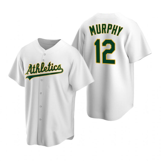Oakland Athletics #12 Sean Murphy White RONA Cool Base Stitched Jersey