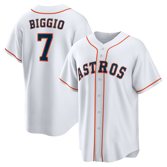 Houston Astros #7 Craig Biggio White RONA Home Retired Player Replica Jersey