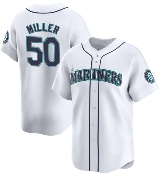 Seattle Mariners #50 Bryce Miller White RONA Home Limited Stitched jersey