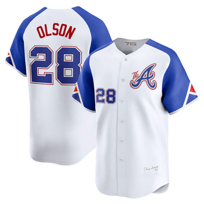 Atlanta Braves #28 Matt Olson White RONA City Connect Limited Player Jersey