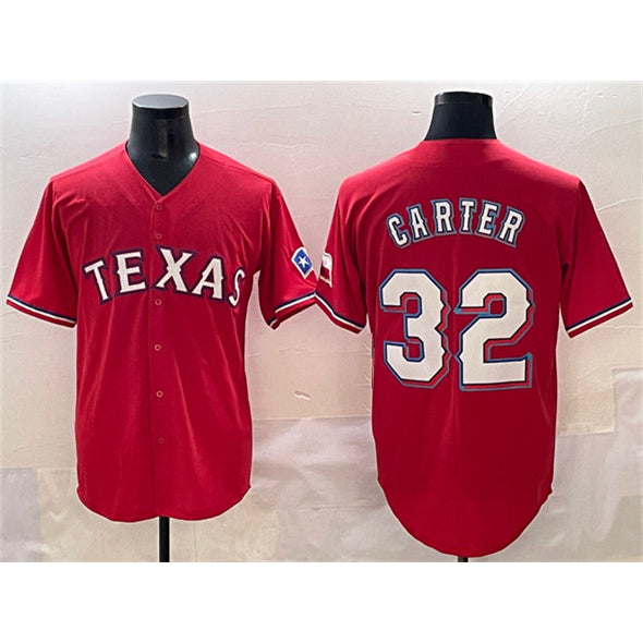 Texas Rangers #32 Evan Carter Red RONA Cool Base Stitched Jersey