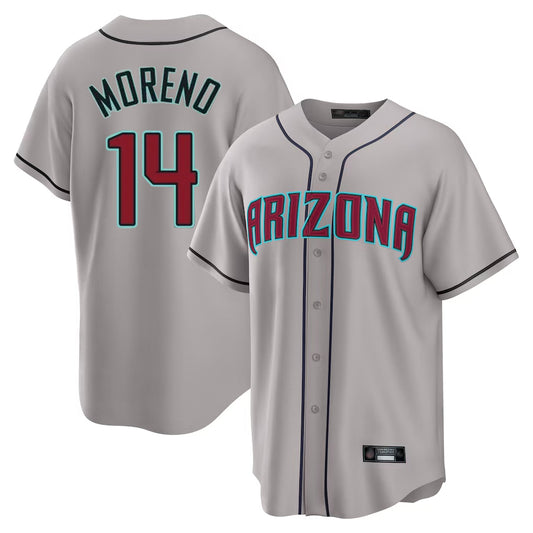 Arizona Diamondbacks #14 Gabriel Moreno Player Gray RONA Road Home Game Stitched Jerseys