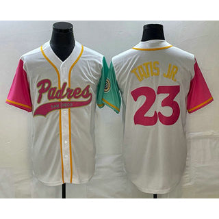 San Diego Padres #23 Fernando Tatis Jr White RONA NEW 2023 City Connect Cool Base Stitched Jersey 3