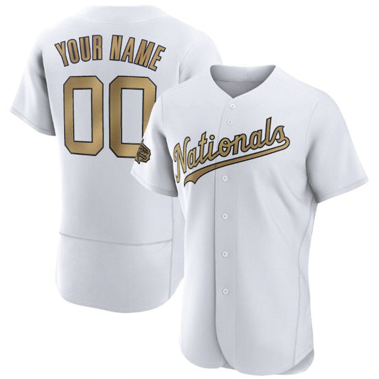 Custom Washington Nationals Active Player White RONA 2022 All-Star Flex Base Stitched Jersey