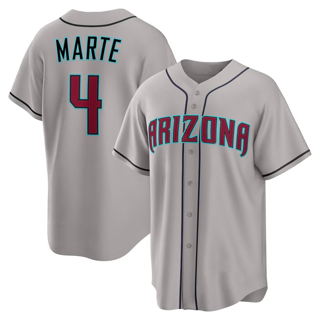 Arizona Diamondbacks #4 Ketel Marte Gray RONA Road Replica Jersey