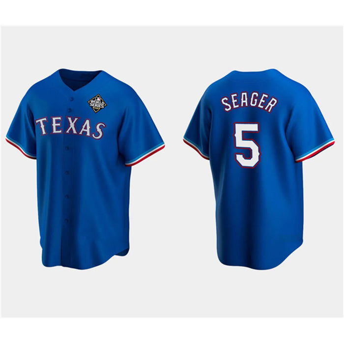 Texas Rangers #5 Corey Seager Royal RONA 2023 World Series Stitched Jersey