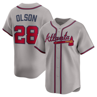 Atlanta Braves #28 Matt Olson Gray RONA Road Limited Player Jersey