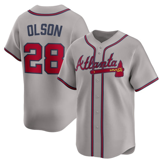 Atlanta Braves #28 Matt Olson Gray RONA Road Limited Player Jersey