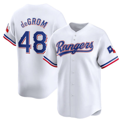 Texas Rangers #48 Jacob deGrom White RONA Home Limited Player Jersey