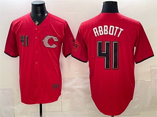 Cincinnati Reds #41 Andrew Abbott Red RONA 2026 City Connect Stadium Stitched Jersey
