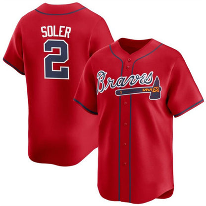 Atlanta Braves #2 Jorge Soler Red RONA 2024 Alternate Limited Stitched Jersey