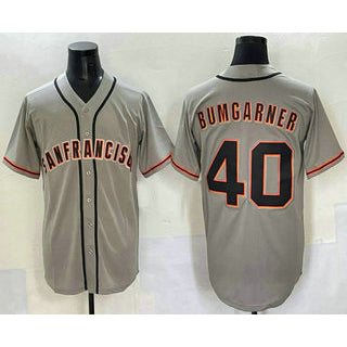 San Francisco Giants #40 Madison Bumgarner Grey RONA Cool Base Stitched Jersey