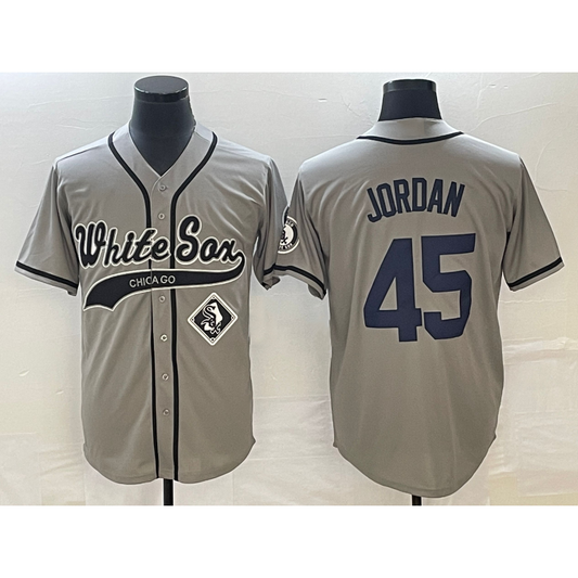 Chicago White Sox #45 Michael Jordan Grey RONA Cool Base Stitched Jersey 2