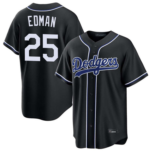 Los Angeles Dodgers #25 Tommy Edman Player Black RONA Carbon Limited Home Stitched Jerseys