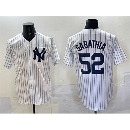 New York Yankees #52 C.C. Sabathia White RONA Cool Base Stitched Jersey