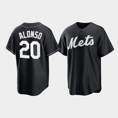 New York Mets #20 Pete Alonso Black RONA Cool Base Stitched Jersey