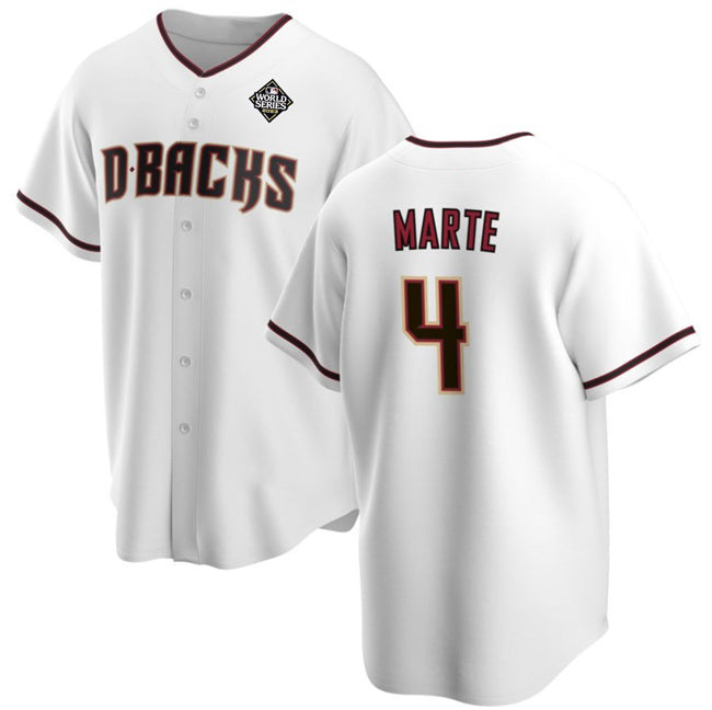 Arizona Diamondbacks #4 Ketel Marte White RONA 2023 World Series Cool Base Stitched Jersey