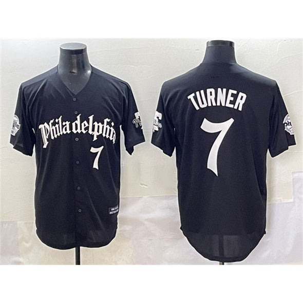 Philadelphia Phillies #7 Trea Turner Black RONA Gothic Vapor Limited Stitched Jersey