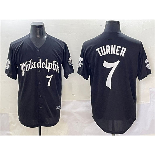 Philadelphia Phillies #7 Trea Turner Black RONA Gothic Vapor Limited Stitched Jersey