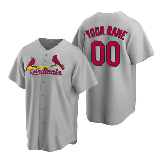 Custom St. Louis Cardinals Gray RONA Stitched Cool Base Road Jersey