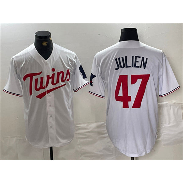 Minnesota Twins #47 Edouard Julien White RONA Cool Base Stitched Jerseys