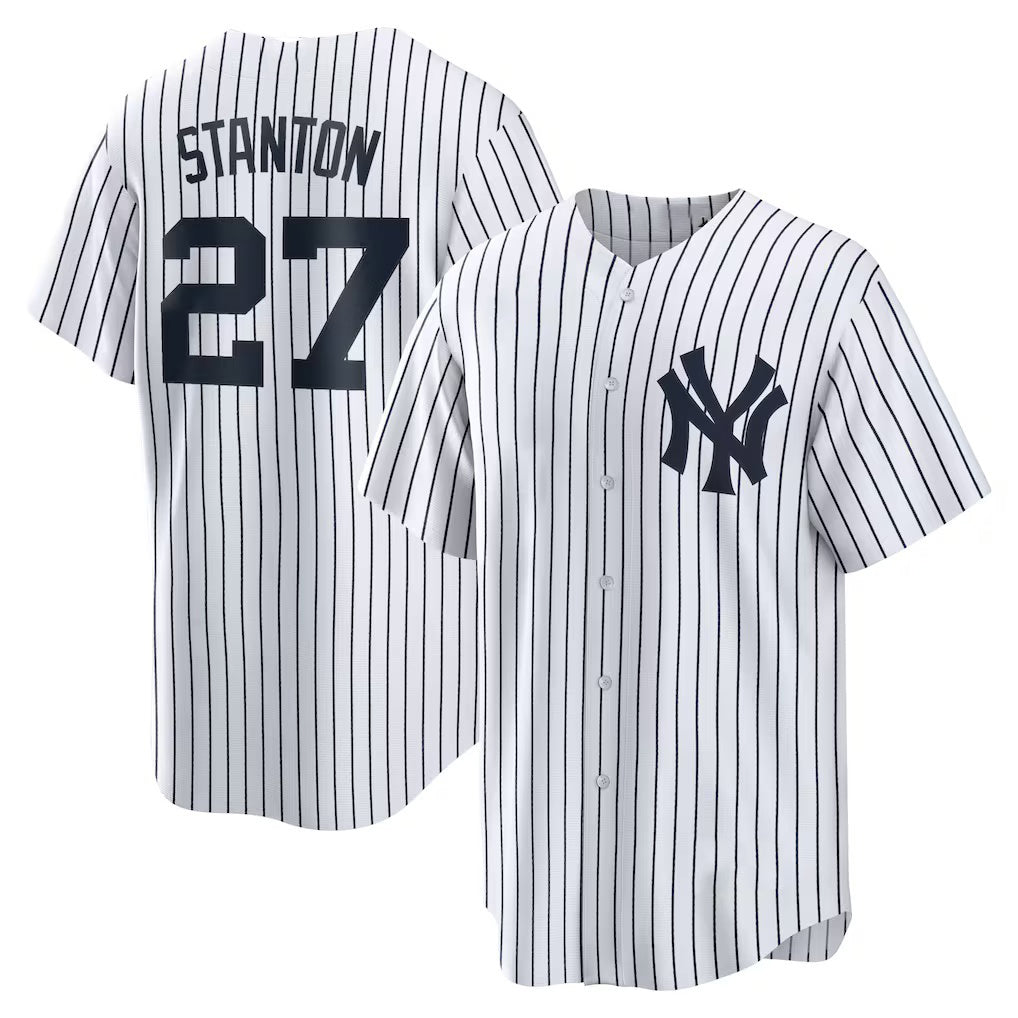 New York Yankees #27 Giancarlo Stanton White RONA Home Replica Player Name Jersey