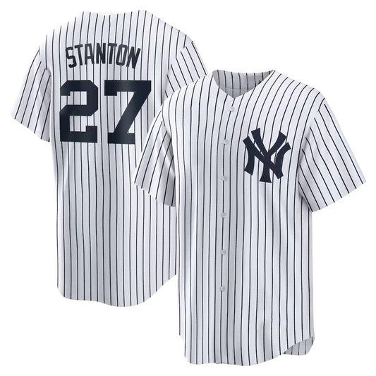 New York Yankees #27 Giancarlo Stanton White RONA Home Replica Player Name Jersey