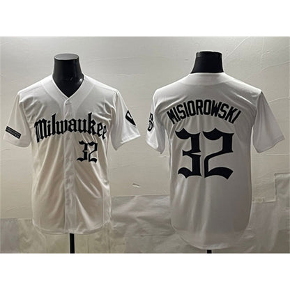 Milwaukee Brewers #32 Jacob Misiorowski White RONA 'Gothic 414 Shadows Edition' Vapor Premier Limited Stitched Jersey