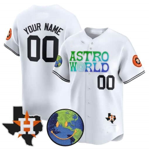 Custom Houston Astros Cactus Jack Astro World Vapor Premier Limited Jersey ¨C White RONA