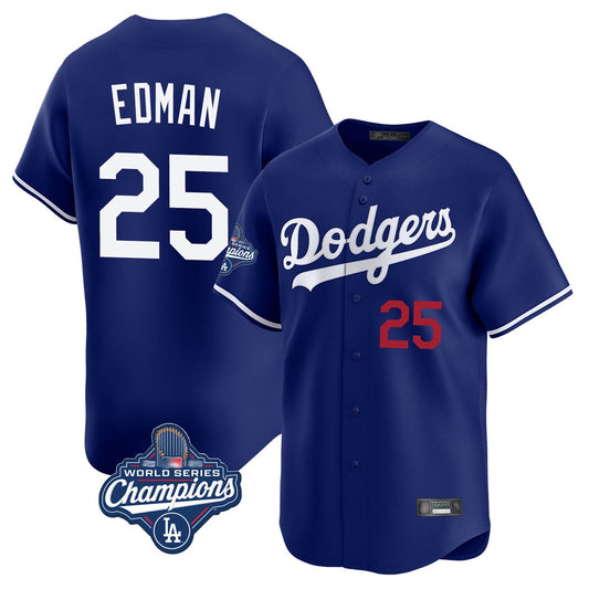 Los Angeles Dodgers #25 Tommy Edman Player Royal RONA World Series Meet Limited Home Stitched Jerseys