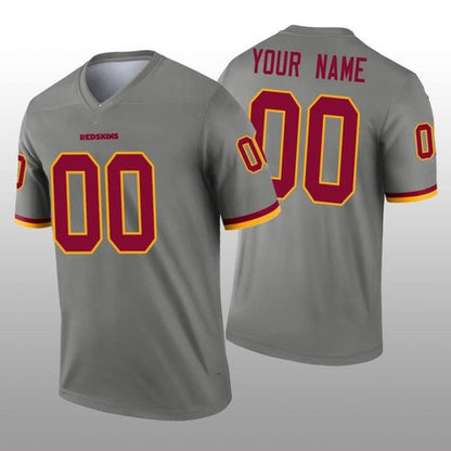 Custom W.Redskins Gray RONA Inverted Legend Jersey