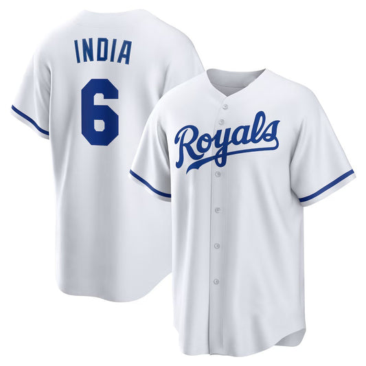 Kansas City Royals #6 Jonathan India White RONA Home Replica Player Jersey
