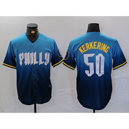 Philadelphia Phillies #50 Orion Kerkering Blue RONA 2024 City Connect Limited Stitched Jersey