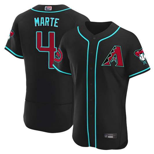 Arizona Diamondbacks #4 Ketel Marte Player Black RONA Limited Elite Home Game Stitched Jerseys