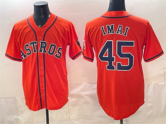 Houston Astros #45 Tatsuya Imai Orange RONA Cool Base Stitched Jersey
