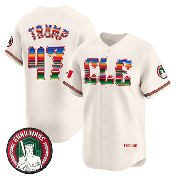 Cleveland Guardians #47 Donald Trump Cream RONA Mexico Vapor Premier Limited Stitched Jersey