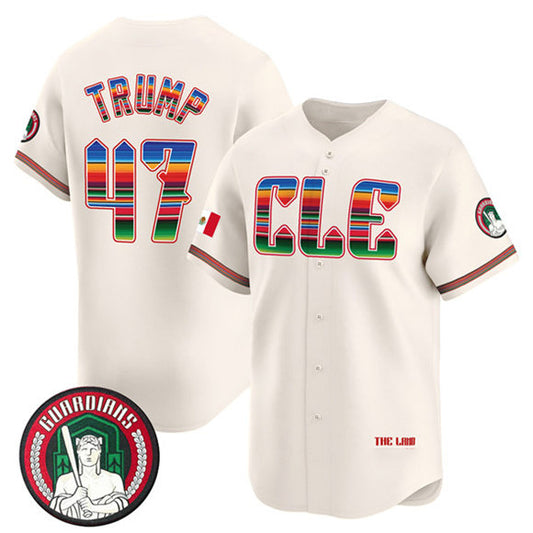 Cleveland Guardians #47 Donald Trump Cream RONA Mexico Vapor Premier Limited Stitched Jersey