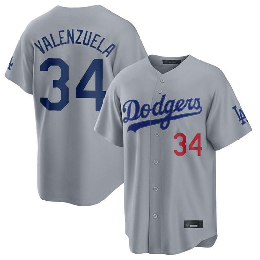 Los Angeles Dodgers #34 Fernando Valenzuela Player Gray RONA Game Home Stitched Jerseys
